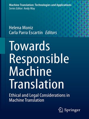 cover image of Towards Responsible Machine Translation